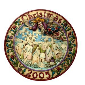 Jim Shore Heartwood‎ Creek 2005 Christmas 8”  Plate Sowing Joy Collectible Angel
